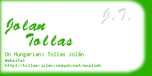 jolan tollas business card